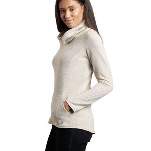 Kuhl Sweater Womens Medium Athena Fleece Pullover Quilted Cowl Neck Wool Blend